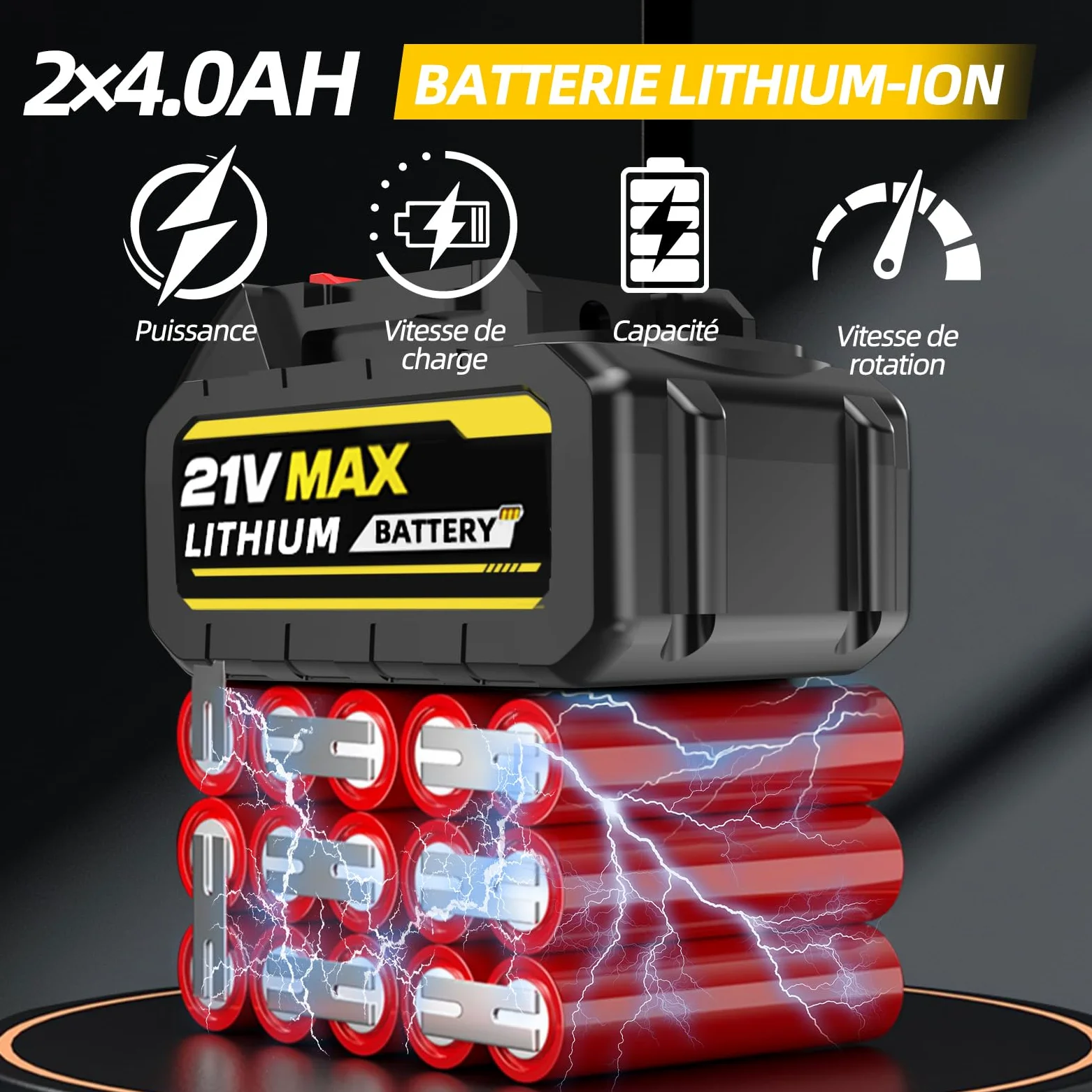Tronçonneuse à batterie 12 pouces, moteur 1800W sans balais, 2x4000mAh, lubrification auto, sécurité – scie arboricole pro avec coffret, pour bois et jardin