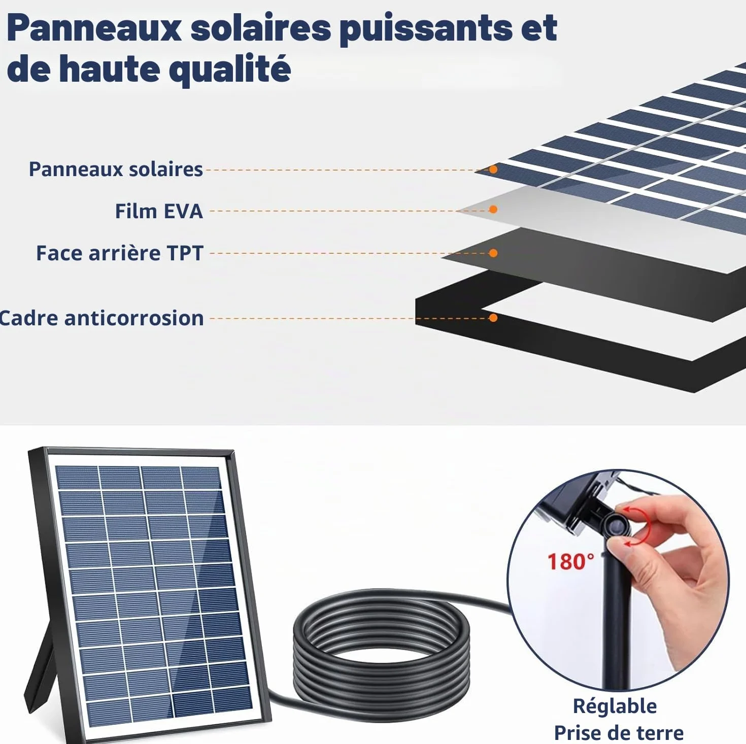 Fontaine Solaire Extérieure Pompe Bassin 6,5W avec 9 Buses pour Bain d'oiseaux Jardin