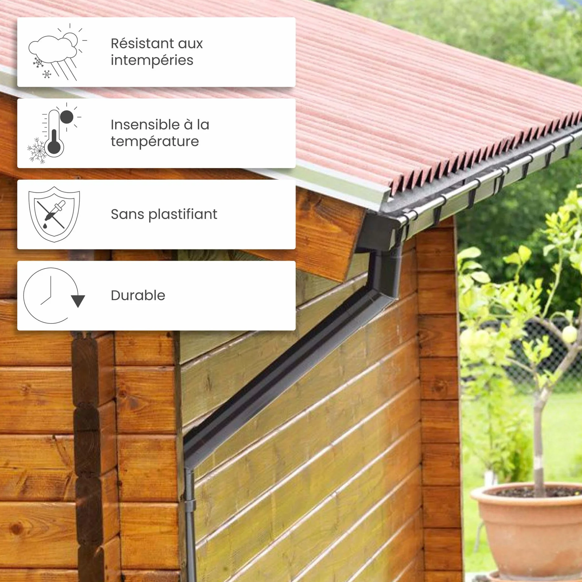 INEFA Embout de Gouttière 68mm Gauche Blanc PVC
