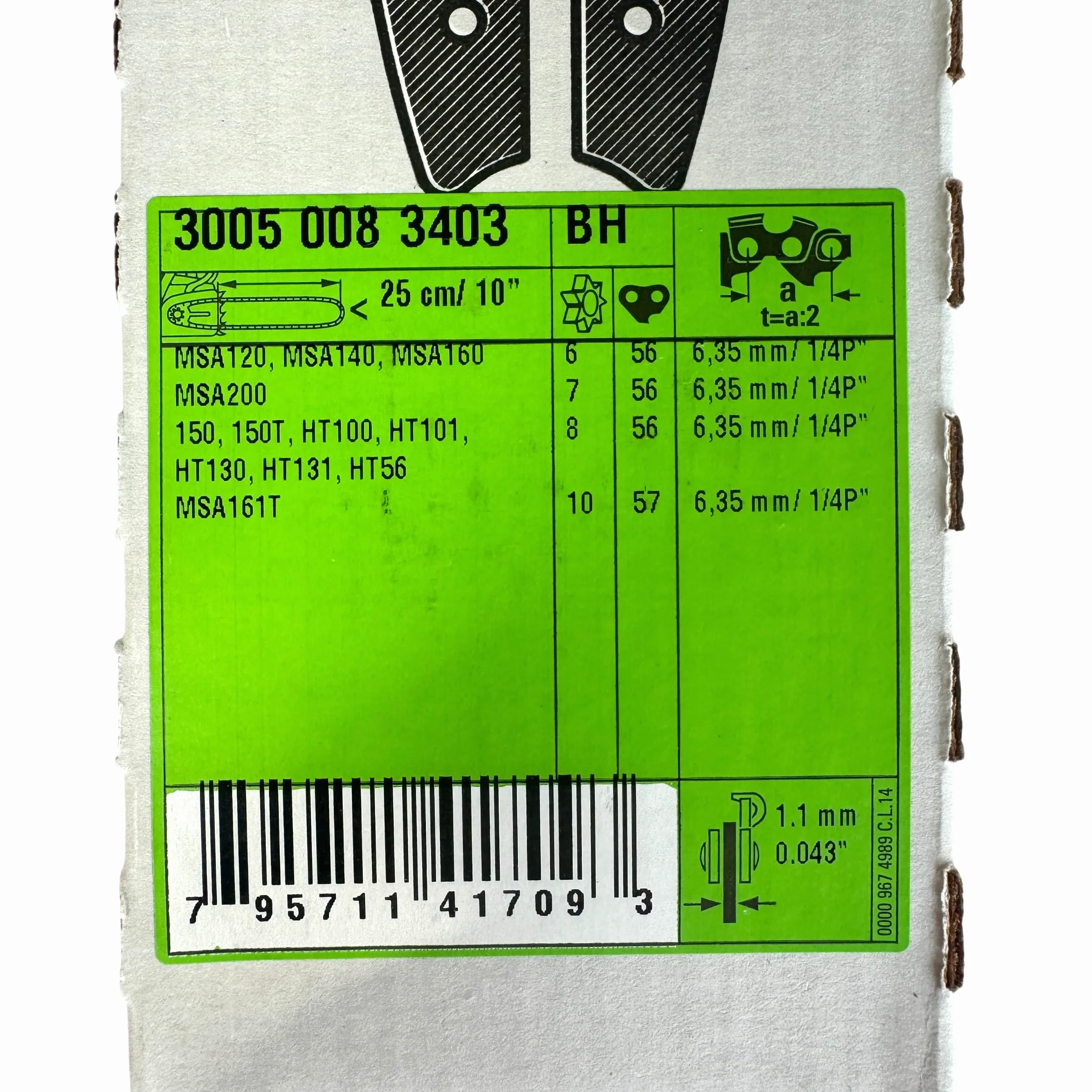 GUIDE CHAINE TRONCONNEUSE ROLLO E 25CM 30050083403