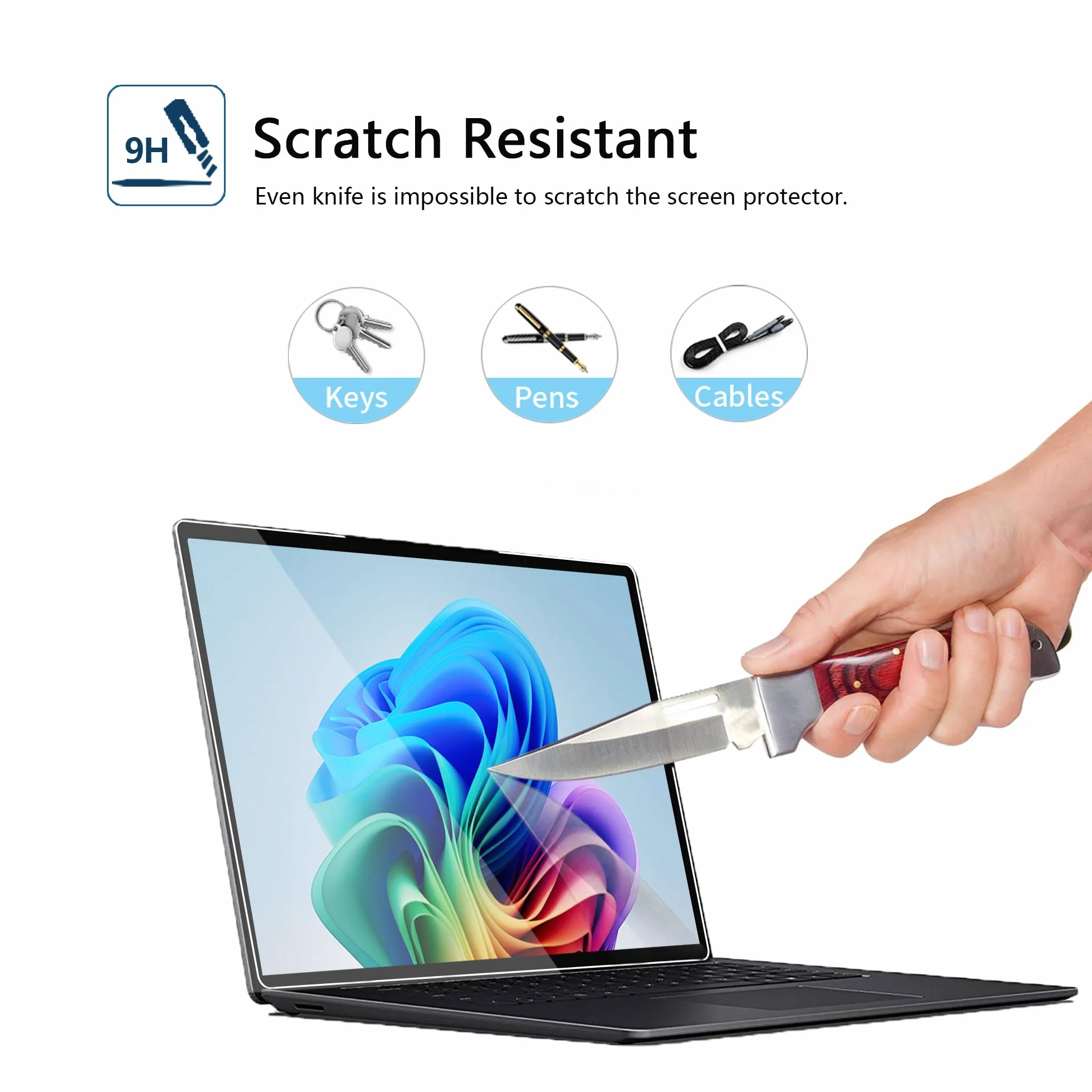 MEGOO Verre Trempé pour Microsoft Surface Laptop 7 2024 15 Pouces Anti-rayures