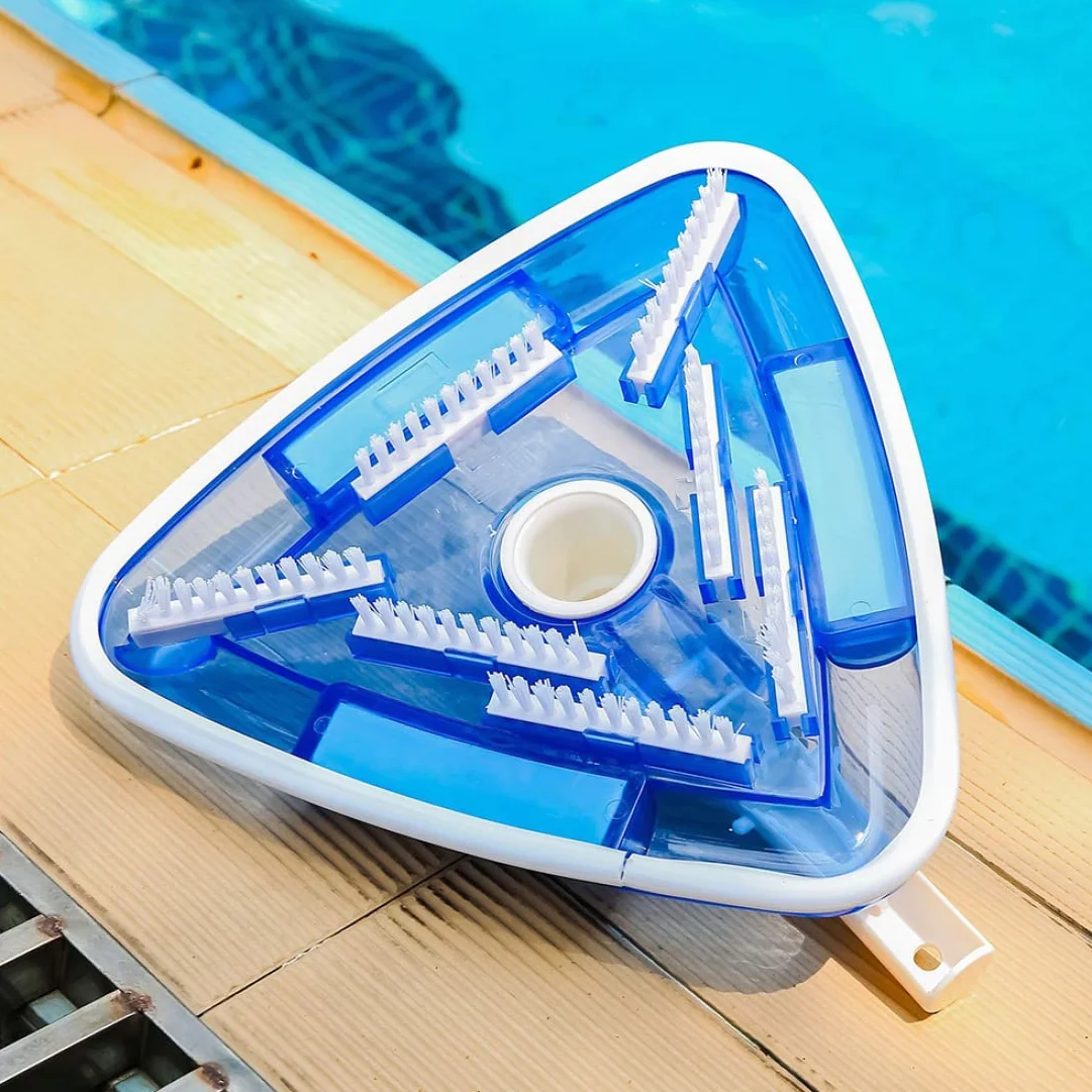 Aspirateur Balai Piscine Brosse Aspirante Triangulaire Transparent avec Interface Rotative