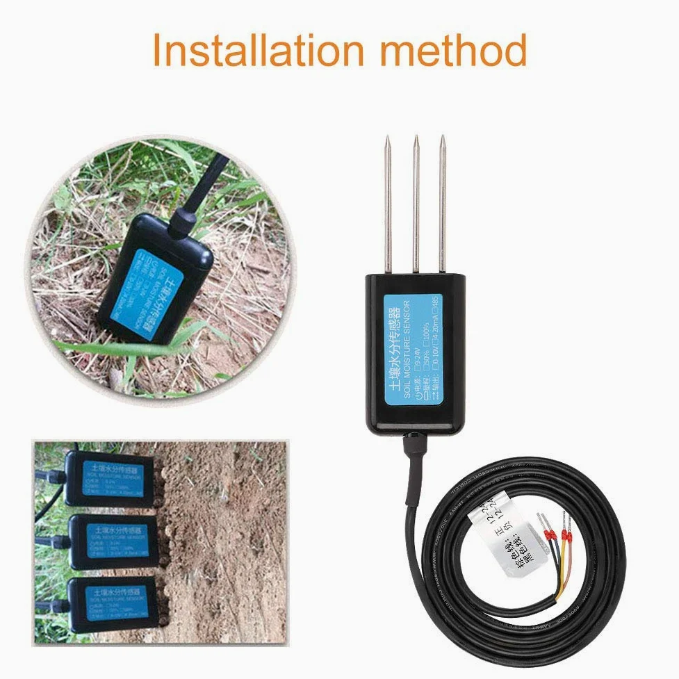 Capteur d'humidité du sol, sortie RS485 Capteur d'humidité du sol, température d'humidité, testeur de conductivité électrique, mètre pour le jardinage, l'agriculture, les plantes d'intérieur et d'exté
