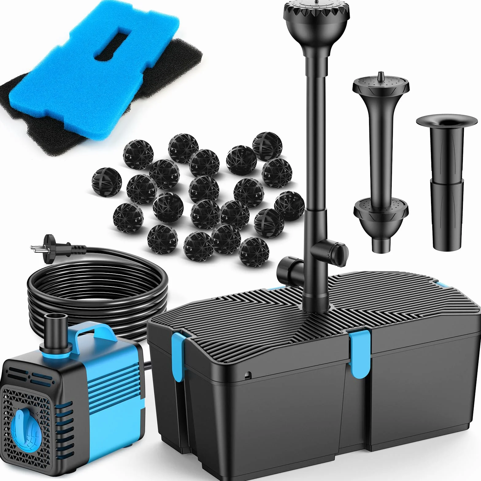 Pompe de bassin 50W avec filtre et kit de filtration immergée
