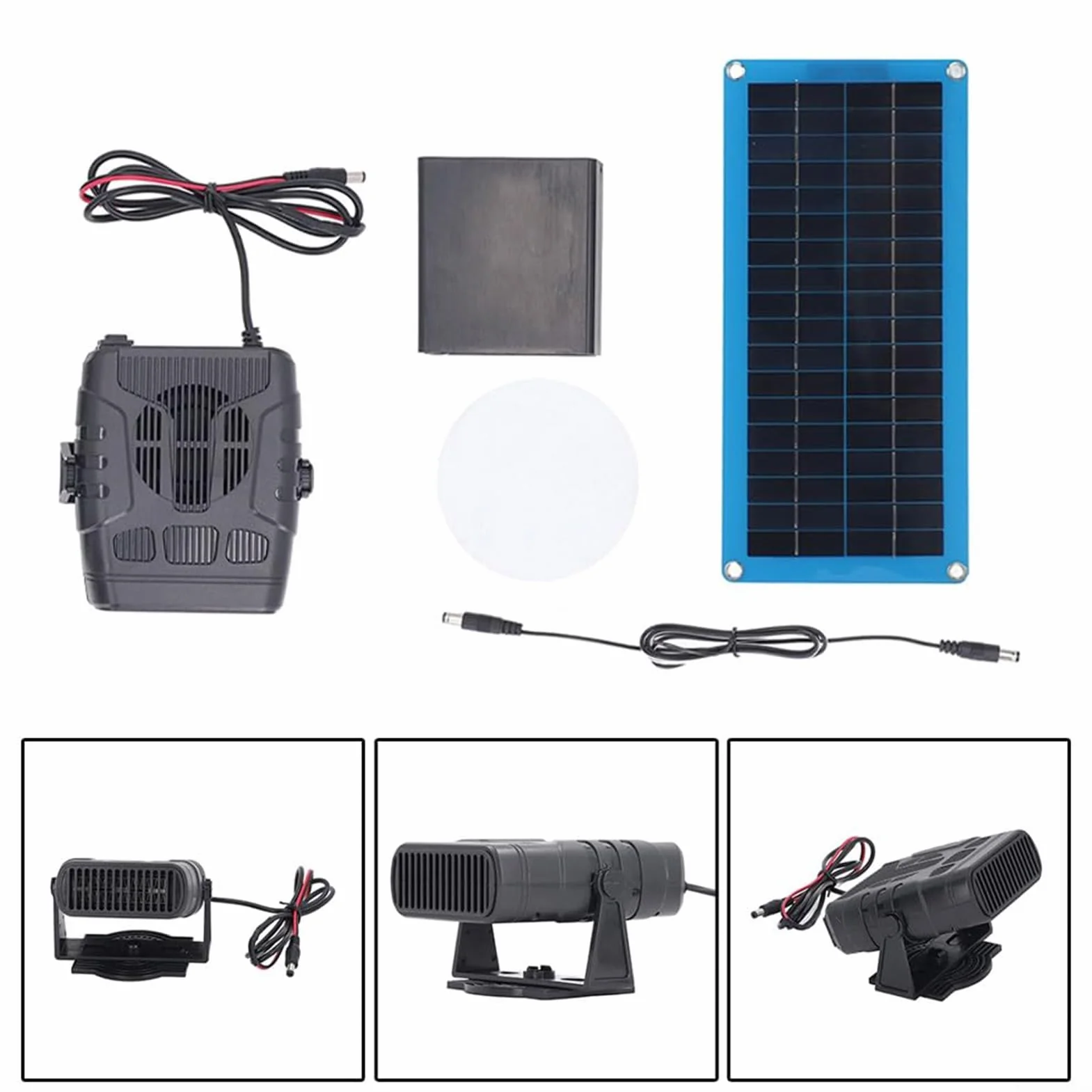 Chauffage à panneau solaire 30 W portable pour voiture, serre, abri de jardin