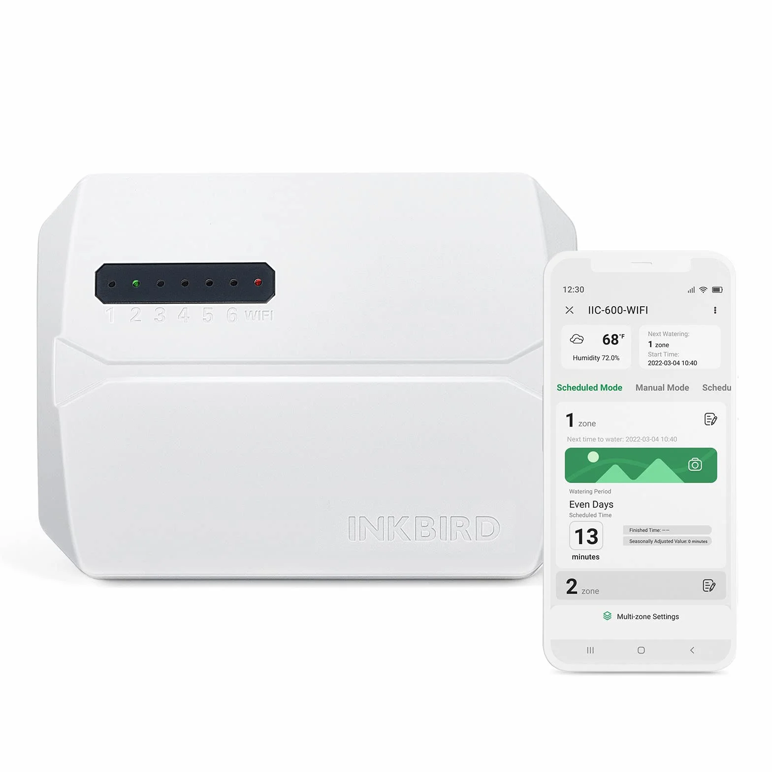 Inkbird Programmateur Arrosage WiFi 6 Voies, Minuterie Irrigation Intelligent Contrôleur Automatique Jardin APP