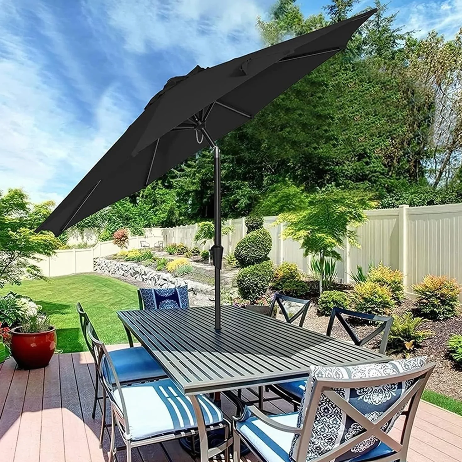 Auvent De Remplacement Pour Parasol De Jardin, Toile Anti UV 50+, Housse Polyester 350CM
