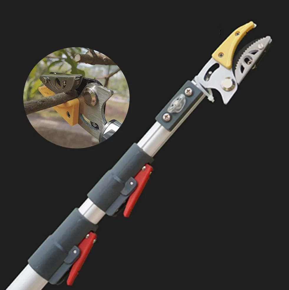 Sécateur Télescopique 3 m, Secateur avec Long Manche Telescopique sur Tringle Fruits étang Perche Échenilloir Girafe d'arbre en Alliage d'aluminium Léger et Solide Coupe-Branches 15 mm