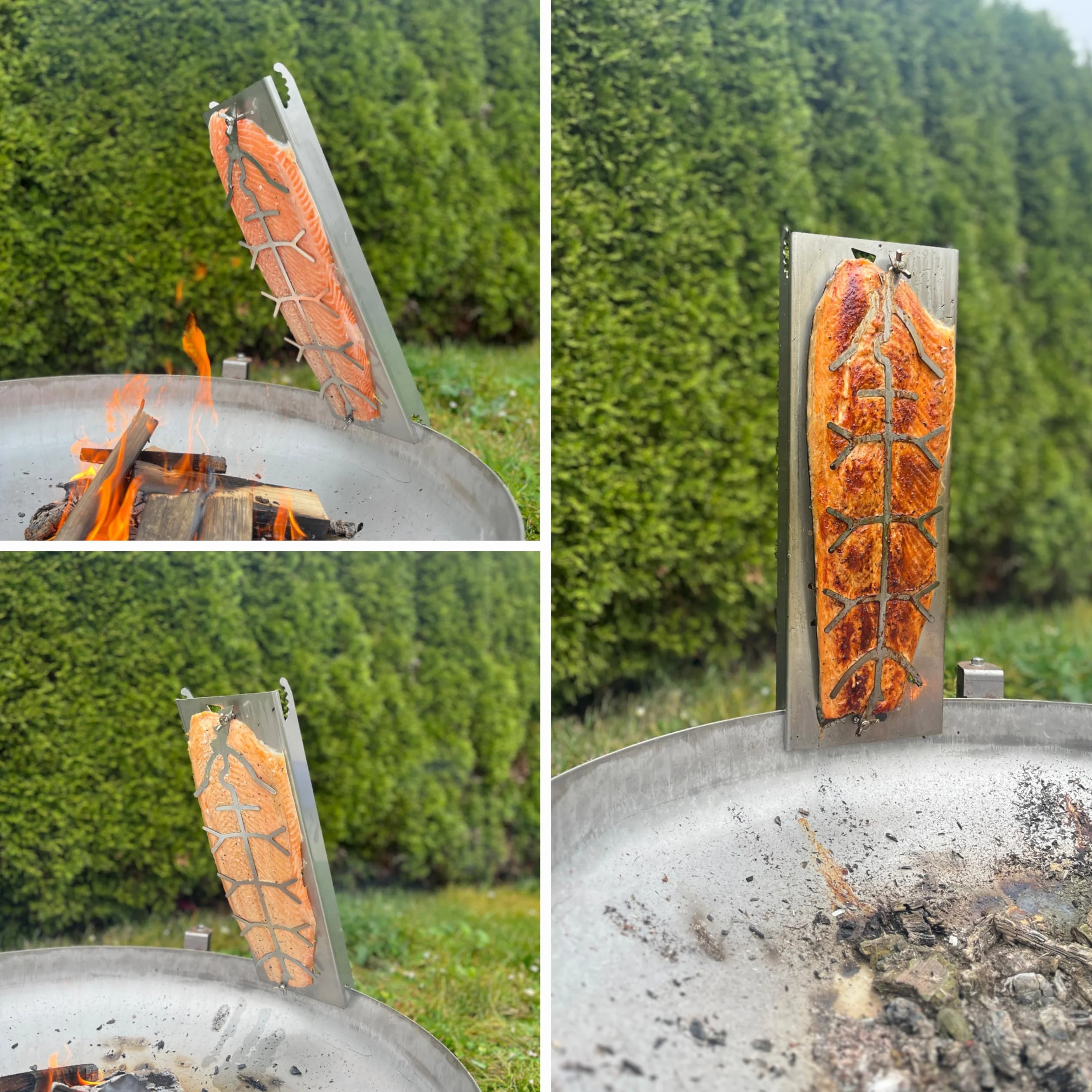 Plaisir du barbecue Planche à saumon flambé acier inoxydable Accessoires barbecue brasero Fabriqué Allemagne