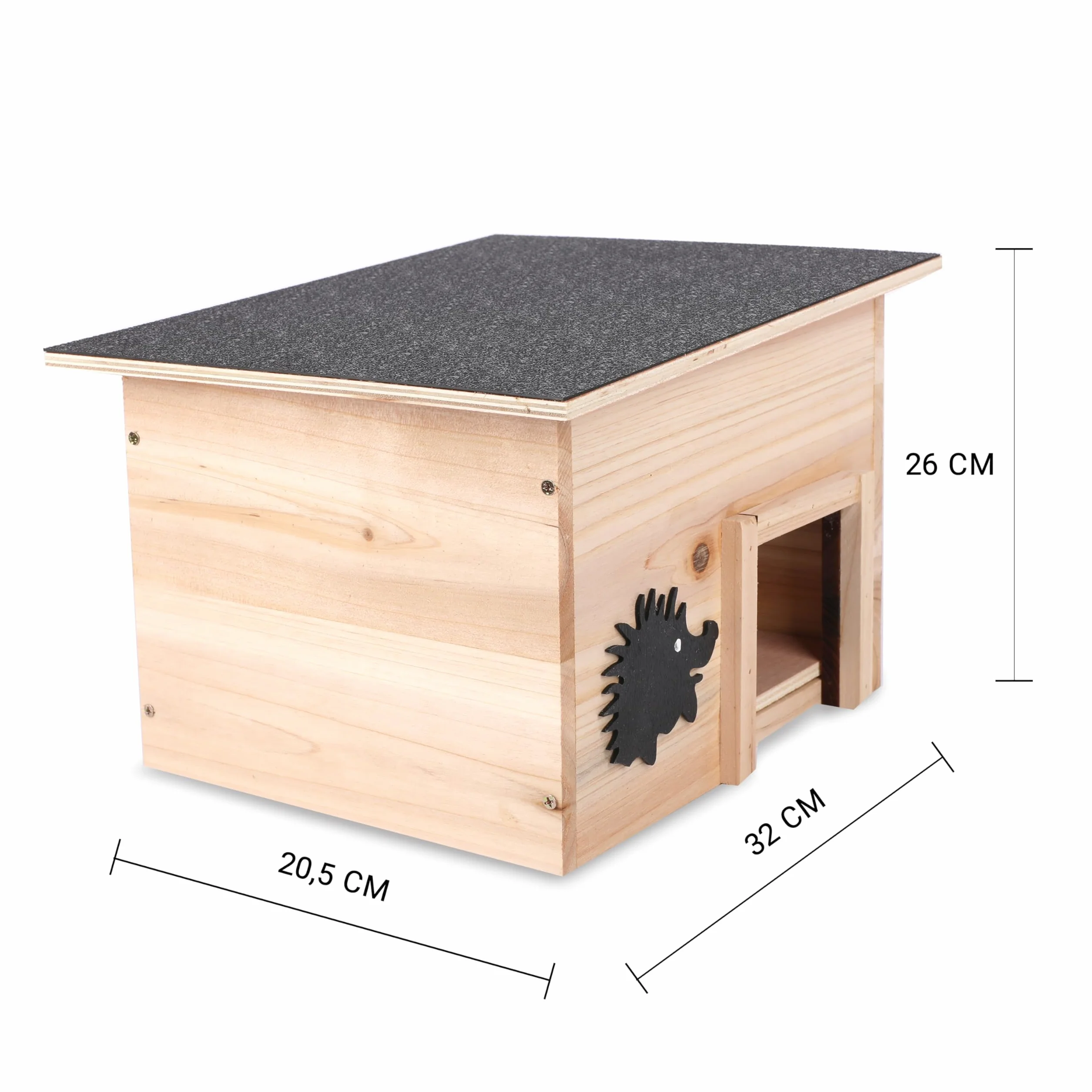 Niche pour hérisson en bois robuste 32 x 26 x 20,5 cm abri météorisé sécurisé protection prédateurs maison