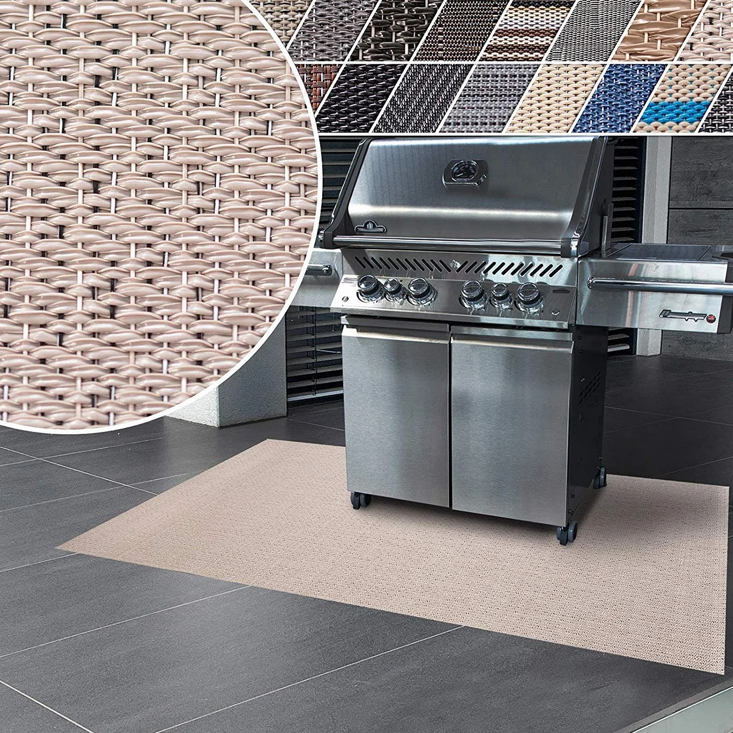 Tapis de Protection Ignifuge pour Barbecue Résistant à la Chaleur 90 x 120 cm