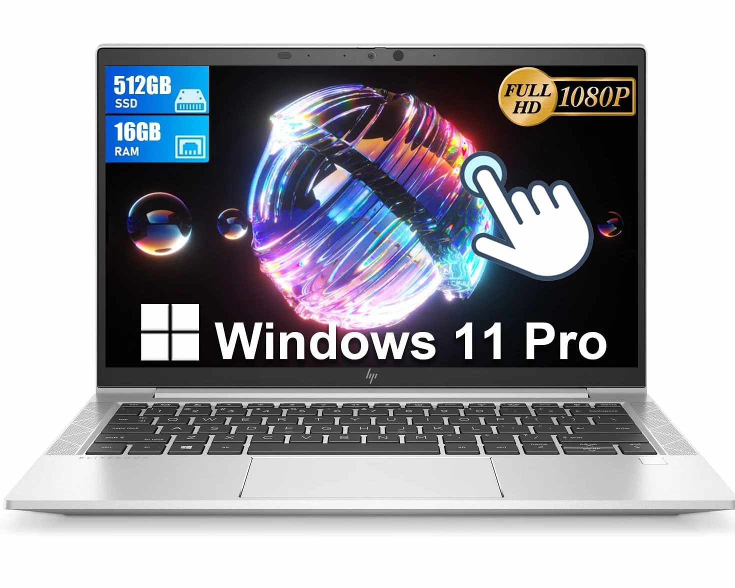 HP Elitebook 830 G8 Ordinateur portable tactile 13,3" FHD Intel Core i7-1185G7 16 Go RAM SSD 512 Go Windows 11 Pro Reconditionné