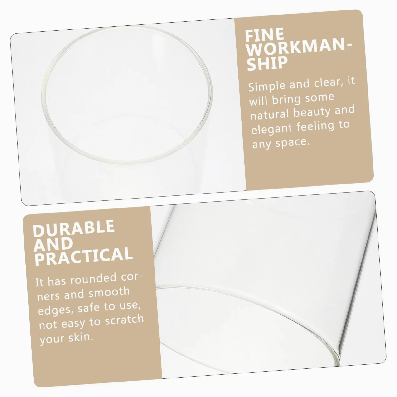 UKCOCO 3pièces Lot de Vases Verre Hydroponique Transparents pour Bureau Cylindres Transparents pour Aquarium