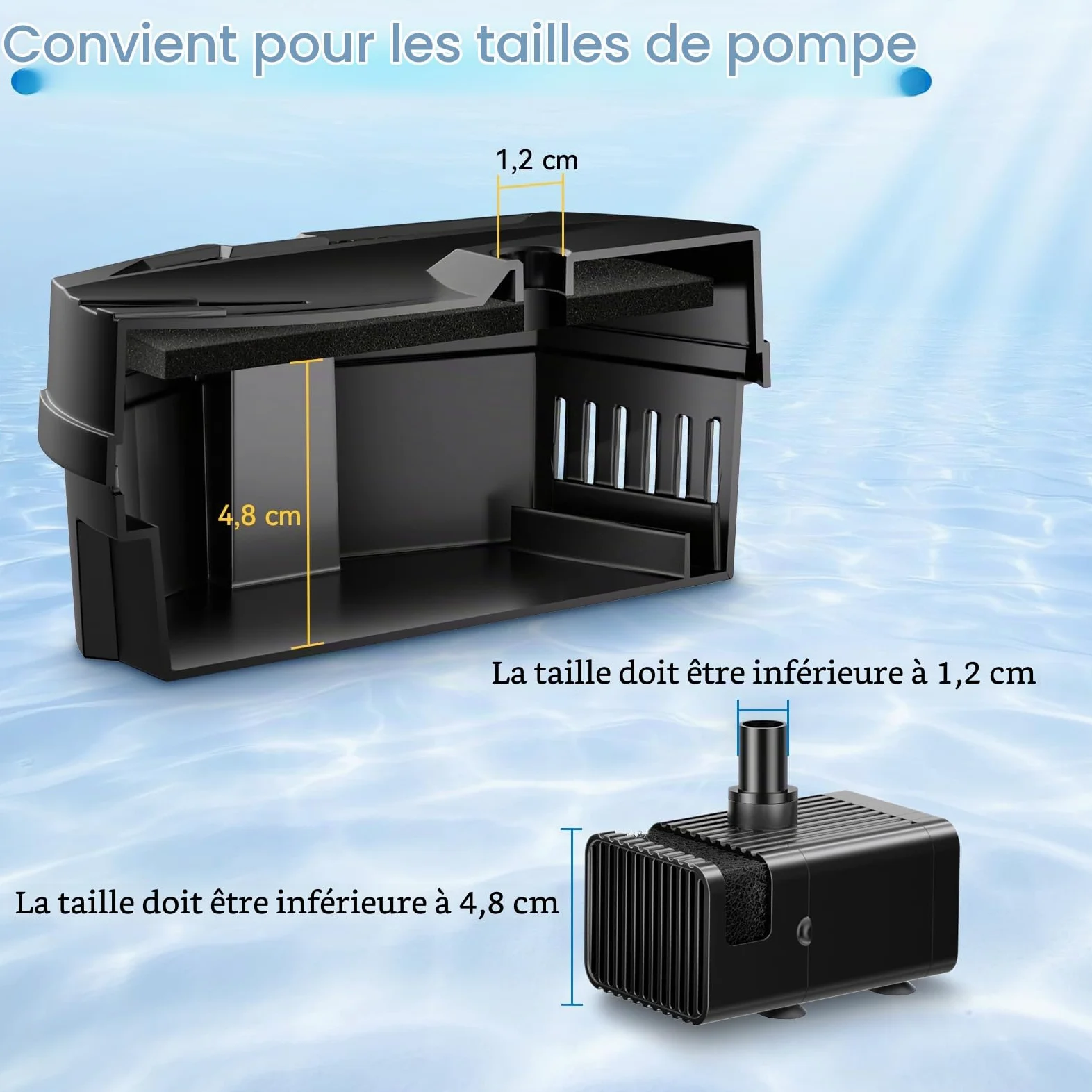 POPOSOAP Boîte de filtre de bassin pour petits étangs en plein air, purificateur d'eau avec tapis filtrants, boules bio, billes en céramique, protection de la pompe et entretien facile pour bassins