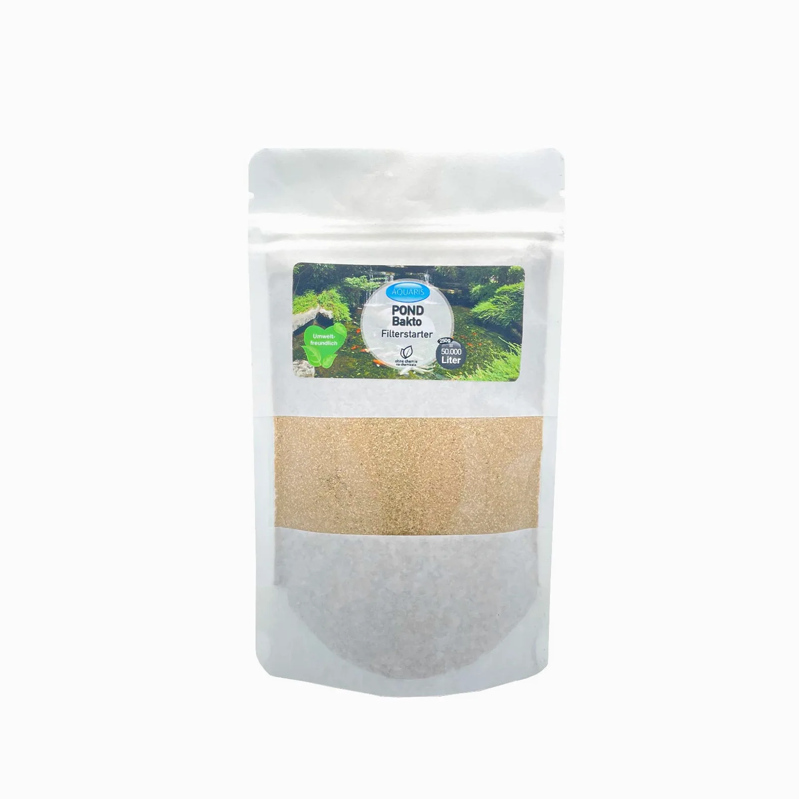 Aquaris Pond Bakto Filterstarter - 250g. Entretien Naturel pour bassins et étangs. Réduit Le Nombre d'algues filamenteuses et purifie l’Eau. sans Danger pour Les Poissons d'étang et Les koïs.