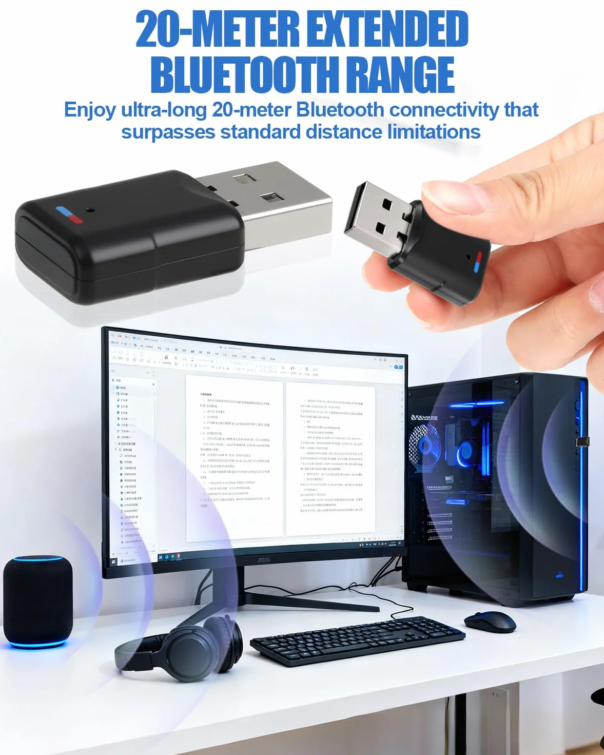 Adaptateur USB Bluetooth 5.3 pour PS4 PS5 PC Switch Audio Dongle Faible Latence