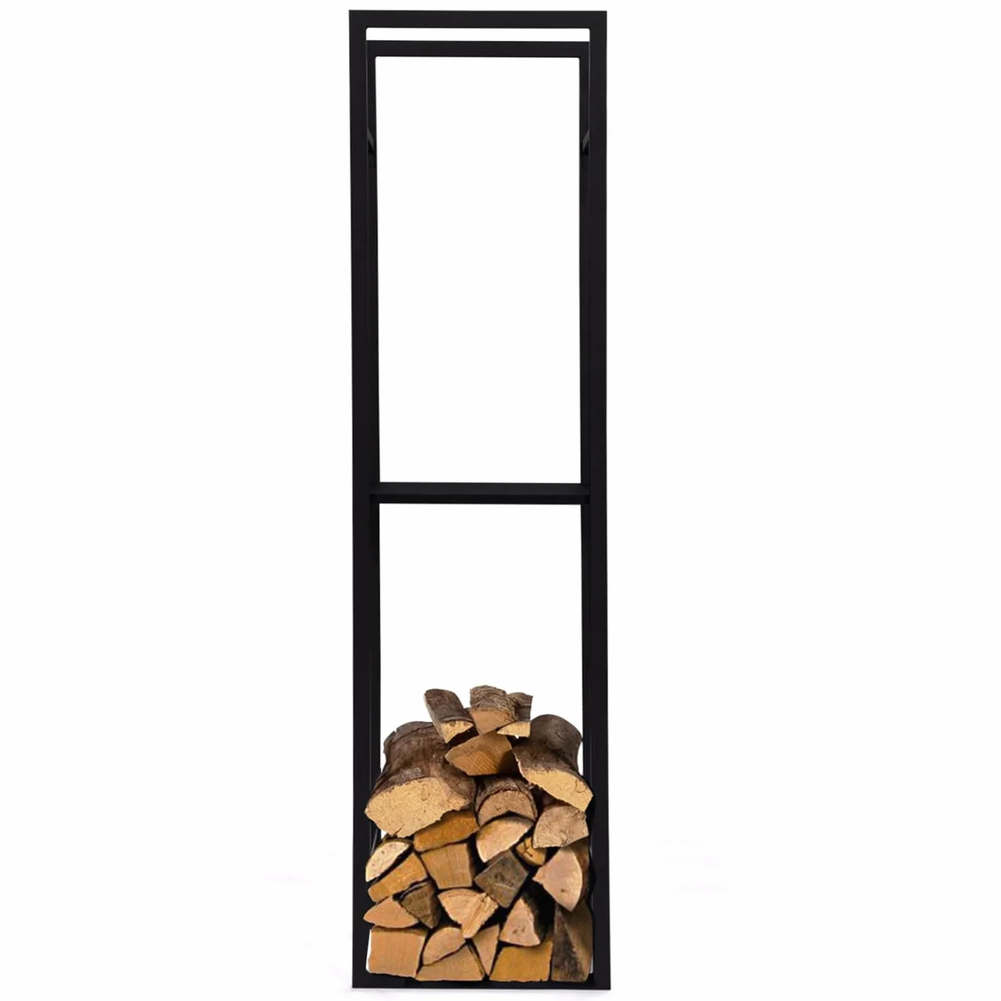 Range bûches Vertical Acier Noir H.170 CM pour cheminée