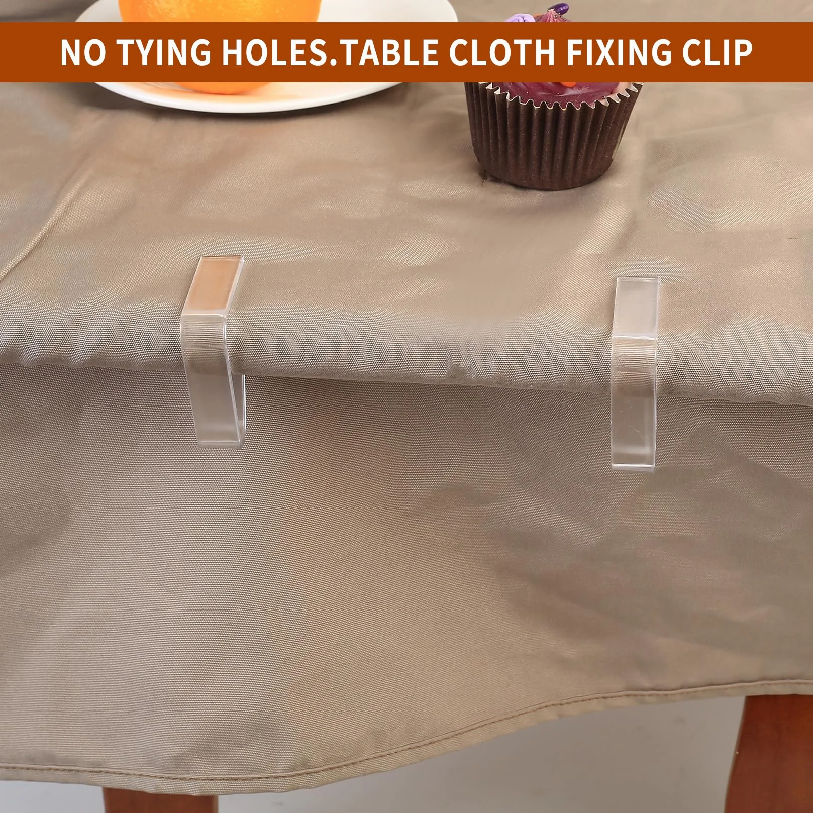 Pinces à Nappe Transparentes, Clips Flexibles Extérieur pour Tables 35-55 mm, Porte-Nappe Jardin Picnic Barbecue