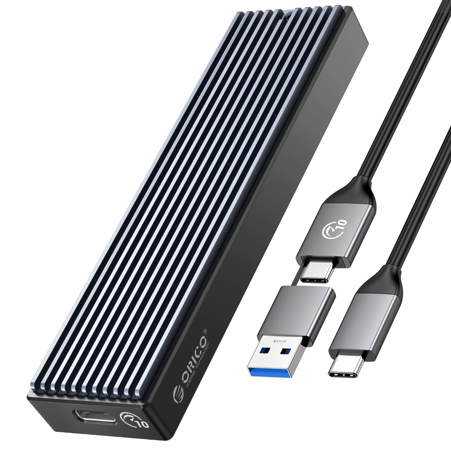 ORICO Boîtier SSD M.2 NVMe 10Gbps USB-C Adaptateur Externe USB3.2 Gen2 pour M.2 PCIe NVMe M-Key 2230/2242/2260/2280