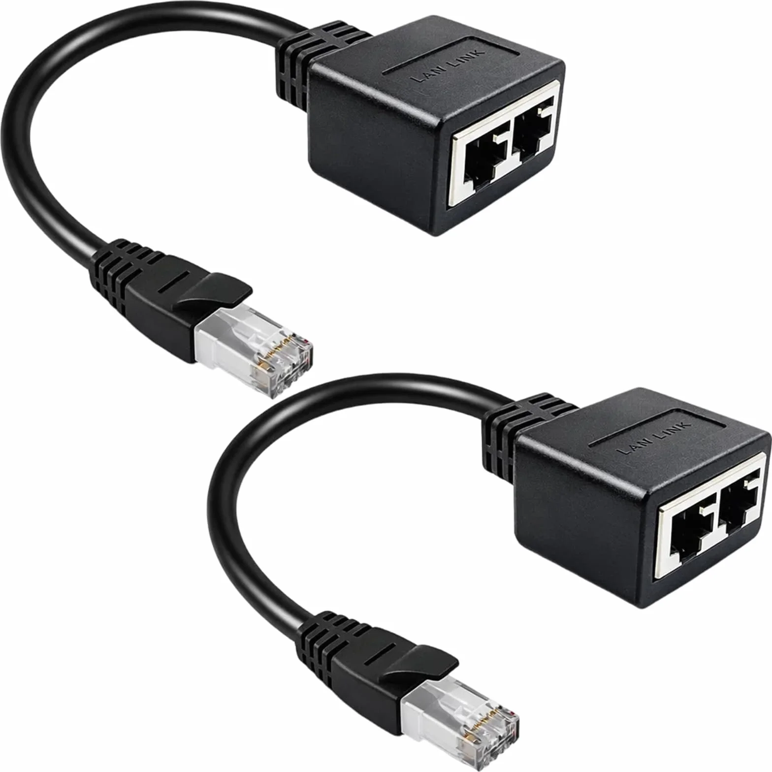 Adaptateur Répartiteur RJ45 Multiprise Ethernet 2 Pièces Compatible Cat5 Cat5e Cat6 Cat7