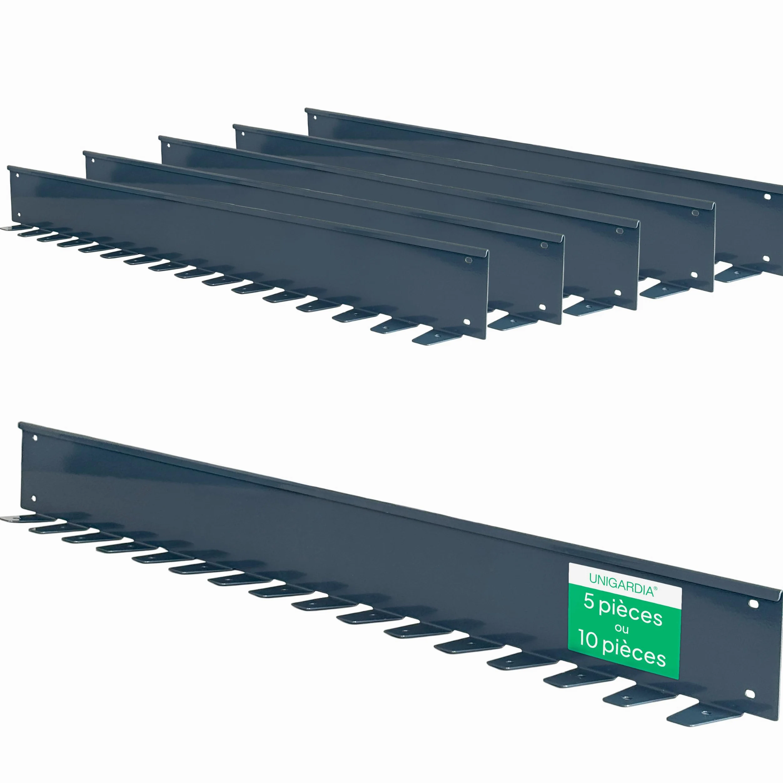 UNIGARDIA Bordure de Jardin en Métal Anthracite 10 m, Hauteur 10 cm | Rebord 5 mm, Bordure de Pelouse Flexible, Installation facile, Piquets d’ancrage inclus