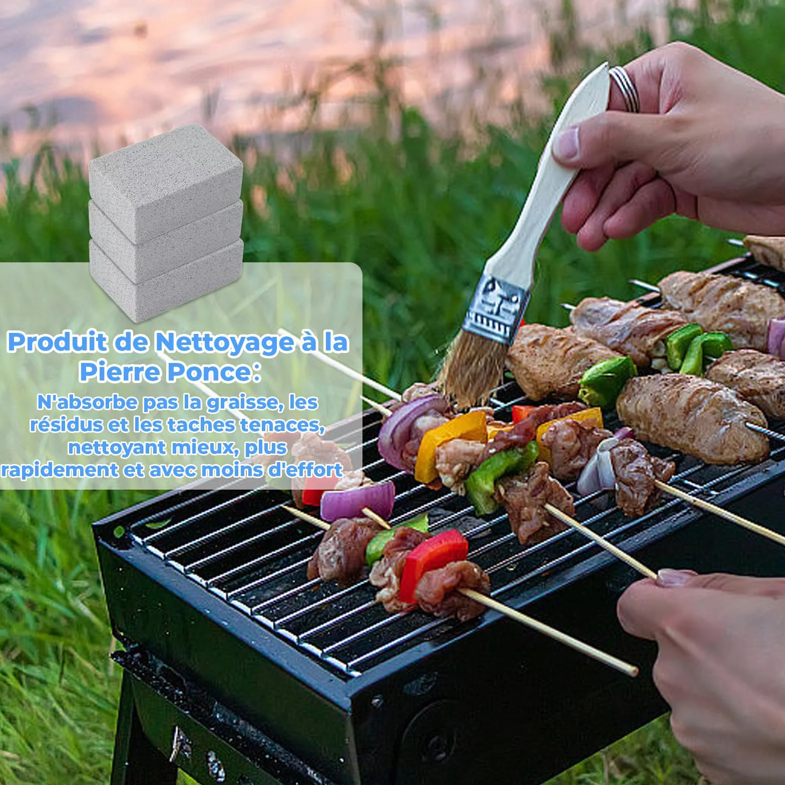 Xerteam Barbecue en Pierre Nettoyage 8 Pièces Blocs Pierre Ponce Réutilisables pour Four Grills