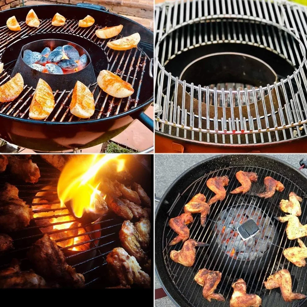 Onlyfire Panier à Charbon INOX pour Weber Kamado Joe Big Green Egg Char-Basket Vortex 57 67 cm Barbecue Fumoir
