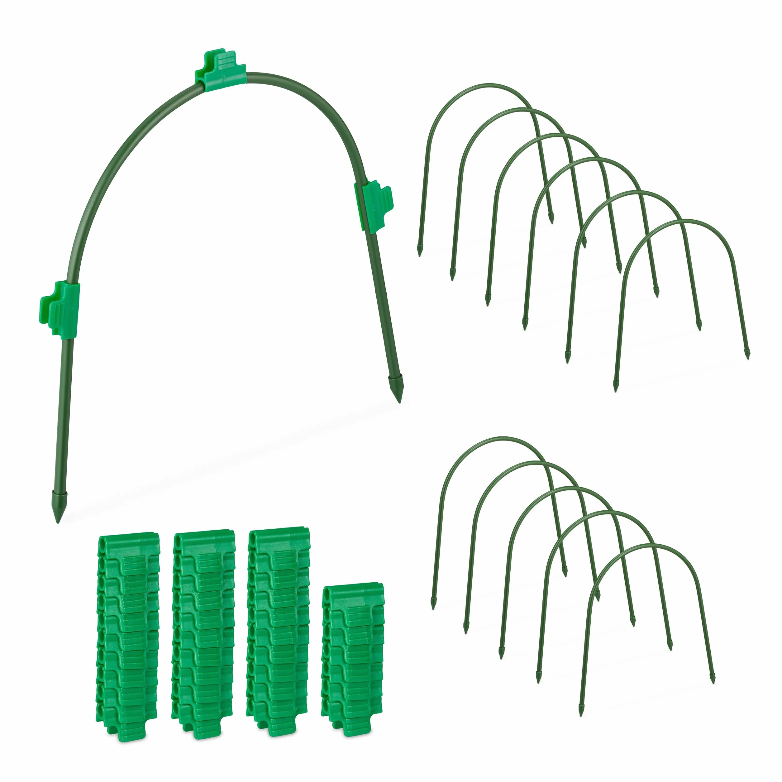 Relaxdays Arceau de Serre Tunnel 40 Pinces 31x33 cm Acier Vert