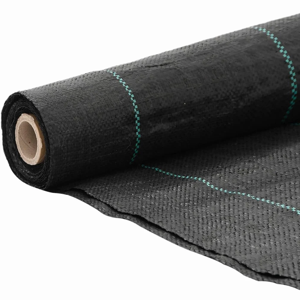 Membrane Anti-Mauvaises Herbes Noir 4x25 m PP géotextile pour Jardin, terrasse, allée, Potager, stabilisation, Filtration, Protection des Plantes, Drainage, Sol, Gravier