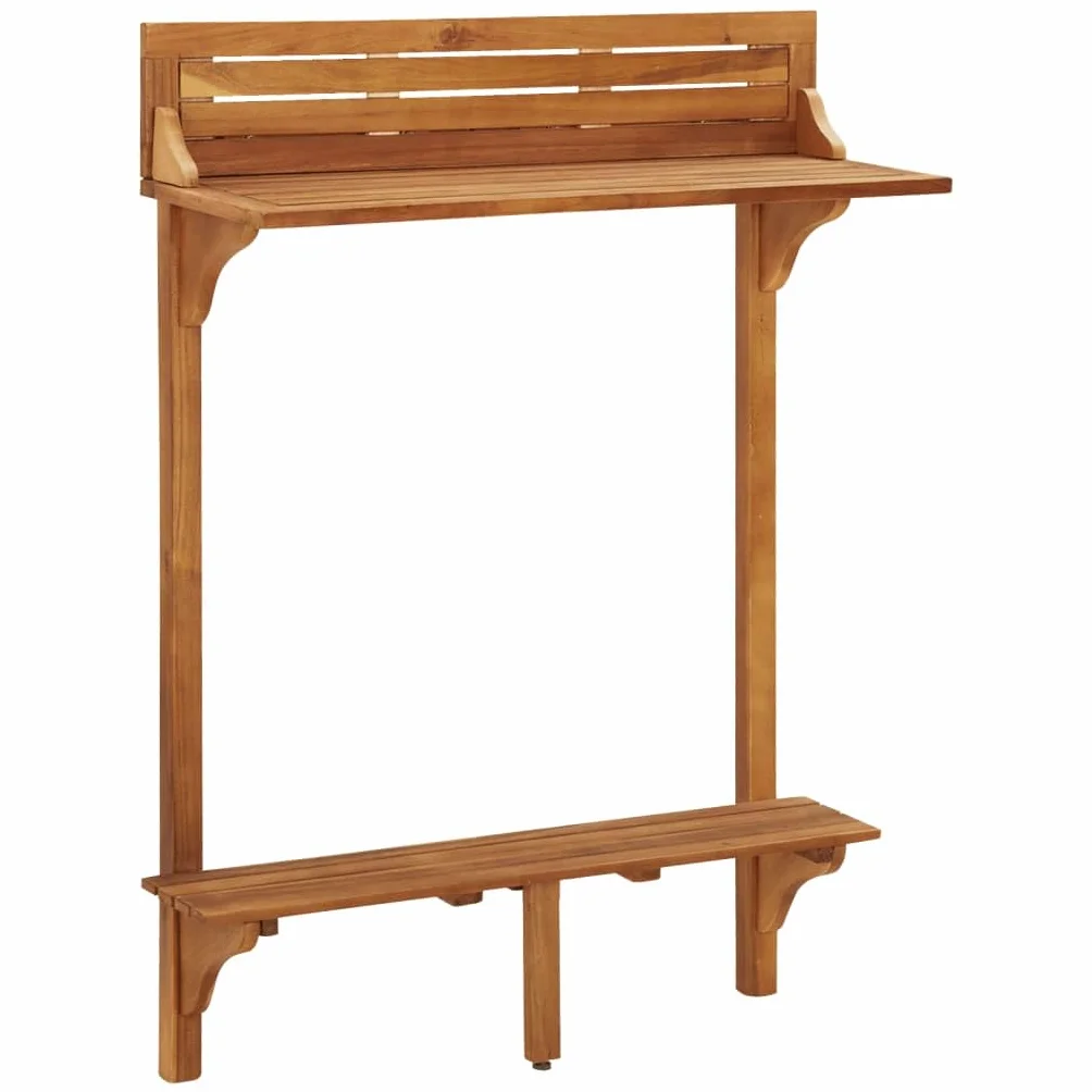 vidaXL Ensemble de Bar de Balcon 3 pcs Mobilier de Patio Bois d'Acacia Massif