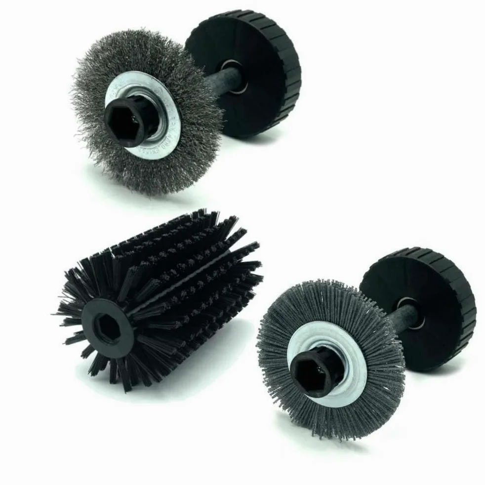 TERRE JARDIN Nettoyeur Électrique 500W - Brosse Rotative 3 en 1 pour Terrasse, Dalles et Joints - Désherbeur Électrique Polyvalent avec 3 Brosses Interchangeables
