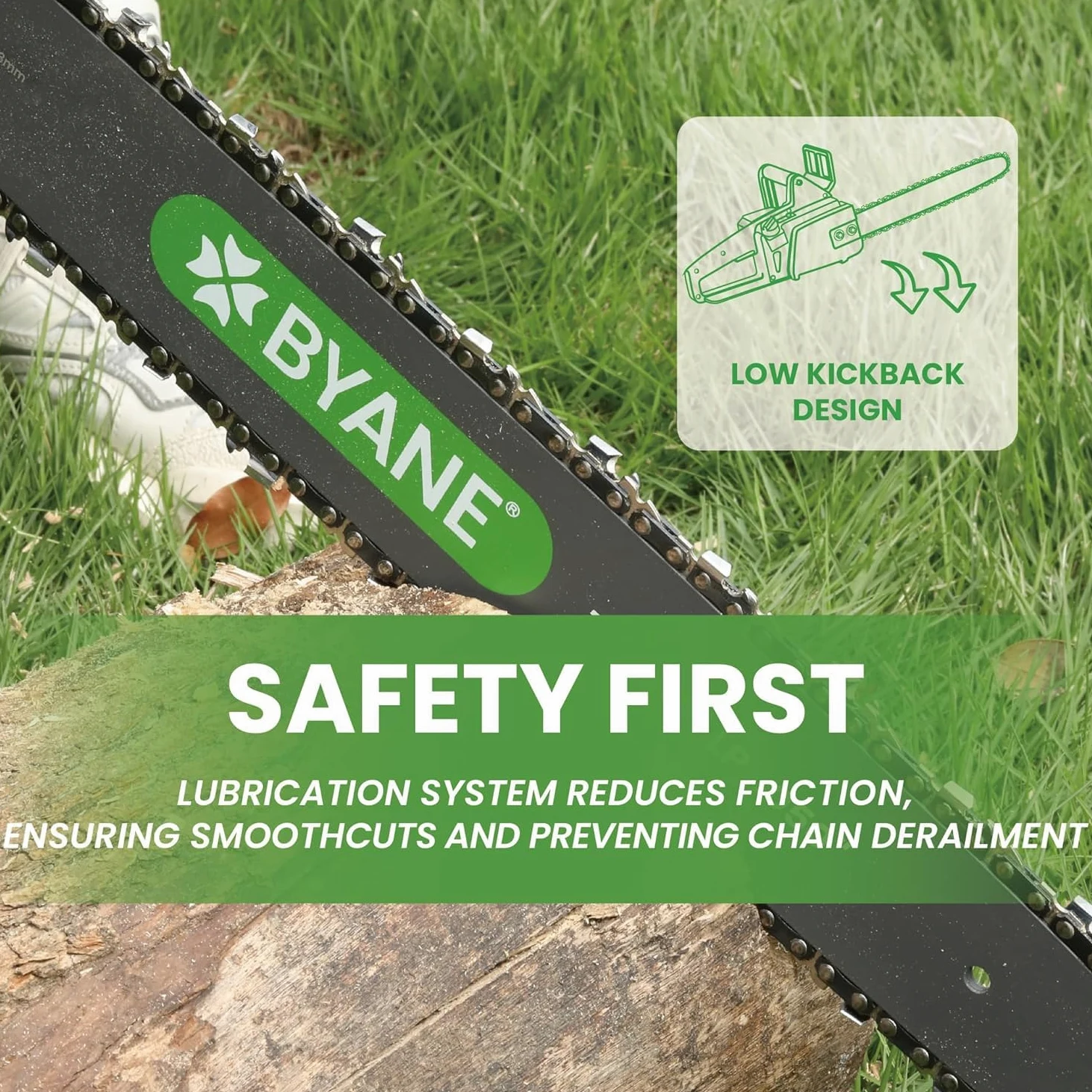 BYANE Kit Guide-chaîne 50cm + 3 Chaînes 3/8" 1,6mm 72 maillons | Compatible avec STIHL D025, MS220, MS260, MS261, MS270, MS360