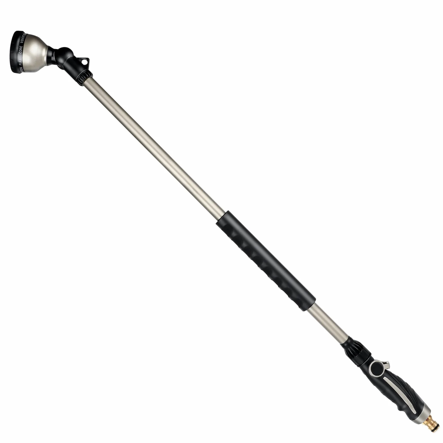 RESTMO Pistolet d'arrosage de jardin en métal extra-longue 92 cm | Avec sa buse rotative à 180°,10 modes de pulvérisation et son contrôle du débit, l'arrosage des paniers suspendus arbustes.