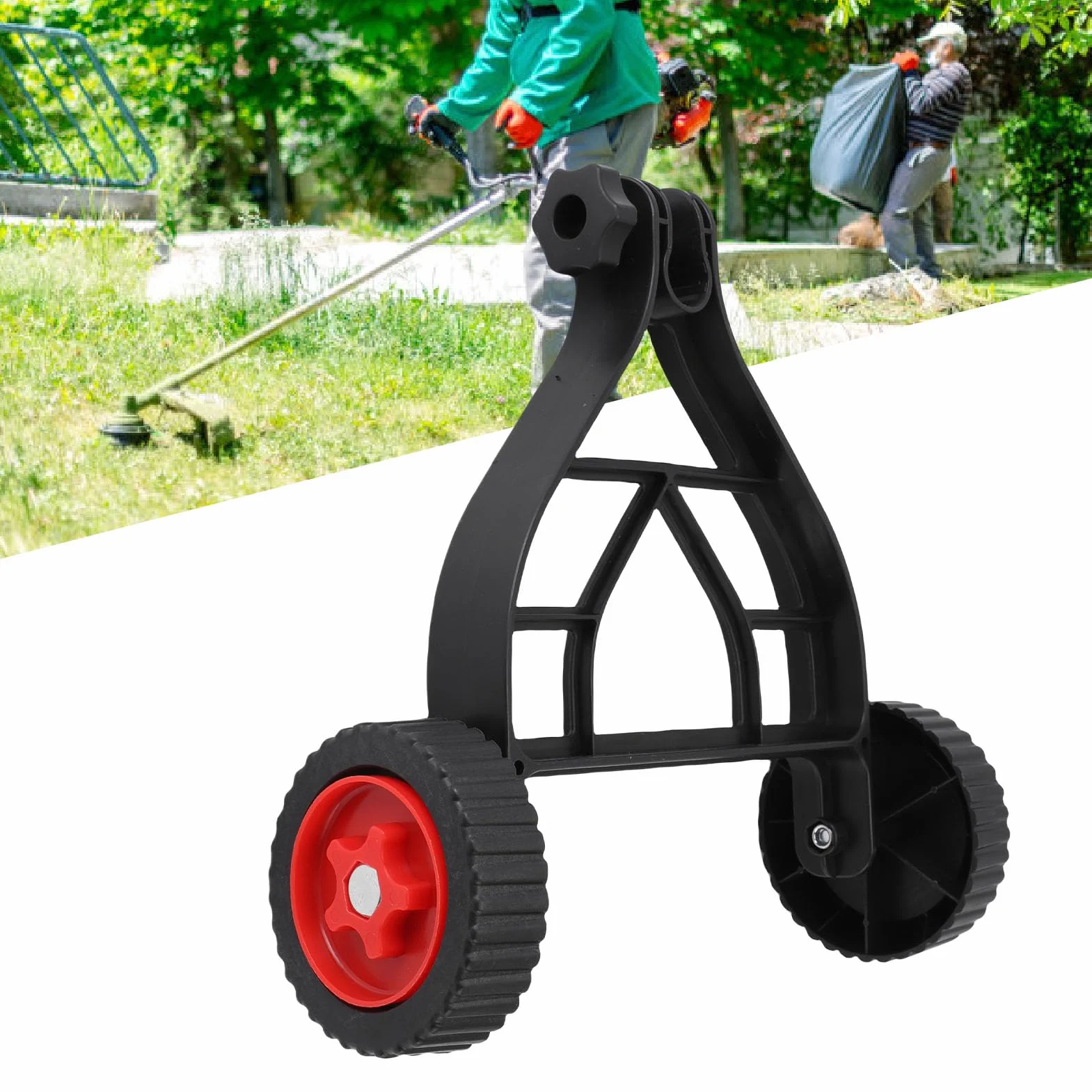 Roue de Support Réglable pour Tondeuse, Métal Plastique, Cadre Triangulaire