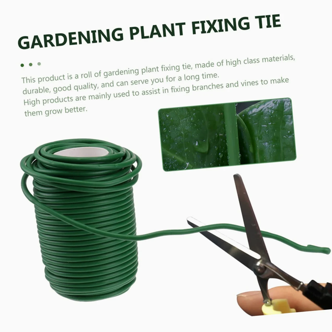 Happyyami Jardinage Verts pour Attacher Vigne et Fleurs 2 Rouleaux de Liens en TPR et Fer Accessoires Pratiques pour Sécuriser Plantes Jardin