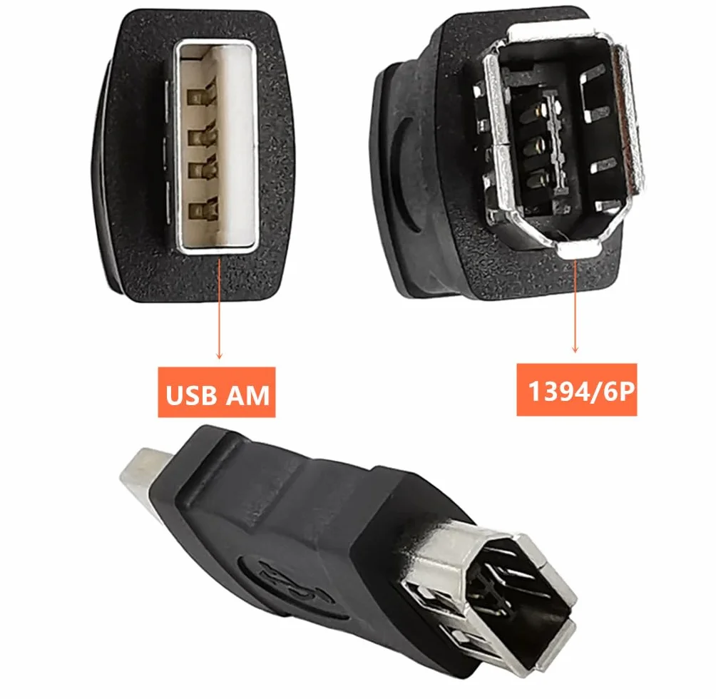 Firewire IEEE 1394 Adaptateur convertisseur 6P femelle vers USB mâle