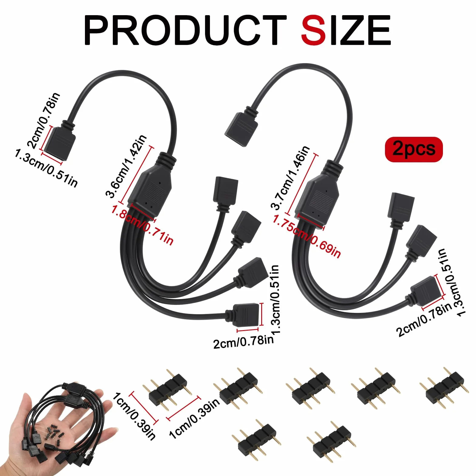 Câble Répartiteur ARGB 5V 3 Broches 1 vers 3 Ports 30 cm pour Ventilateur PC