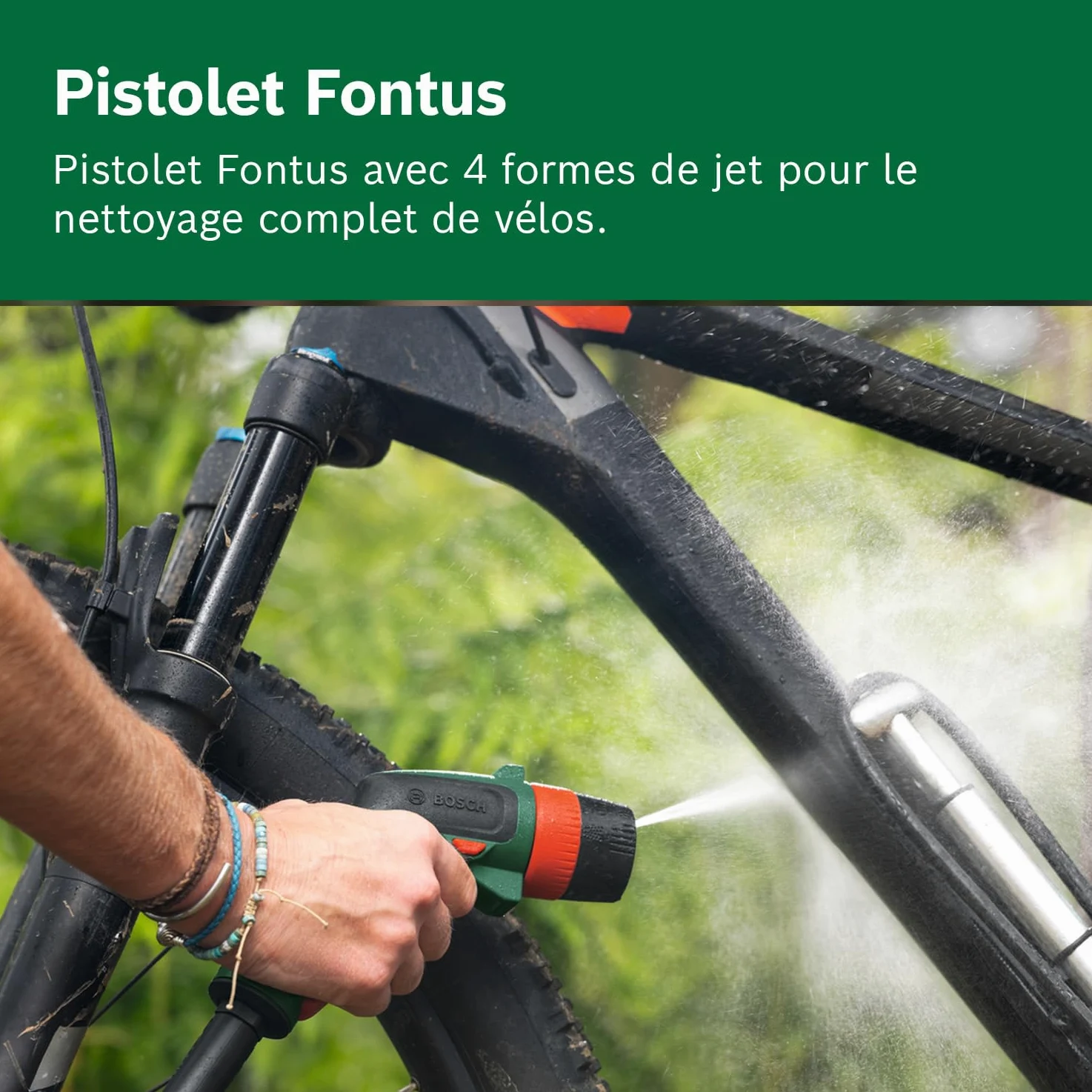 Bosch Nettoyeur haute pression portable Fontus 18V-6 pour vélo