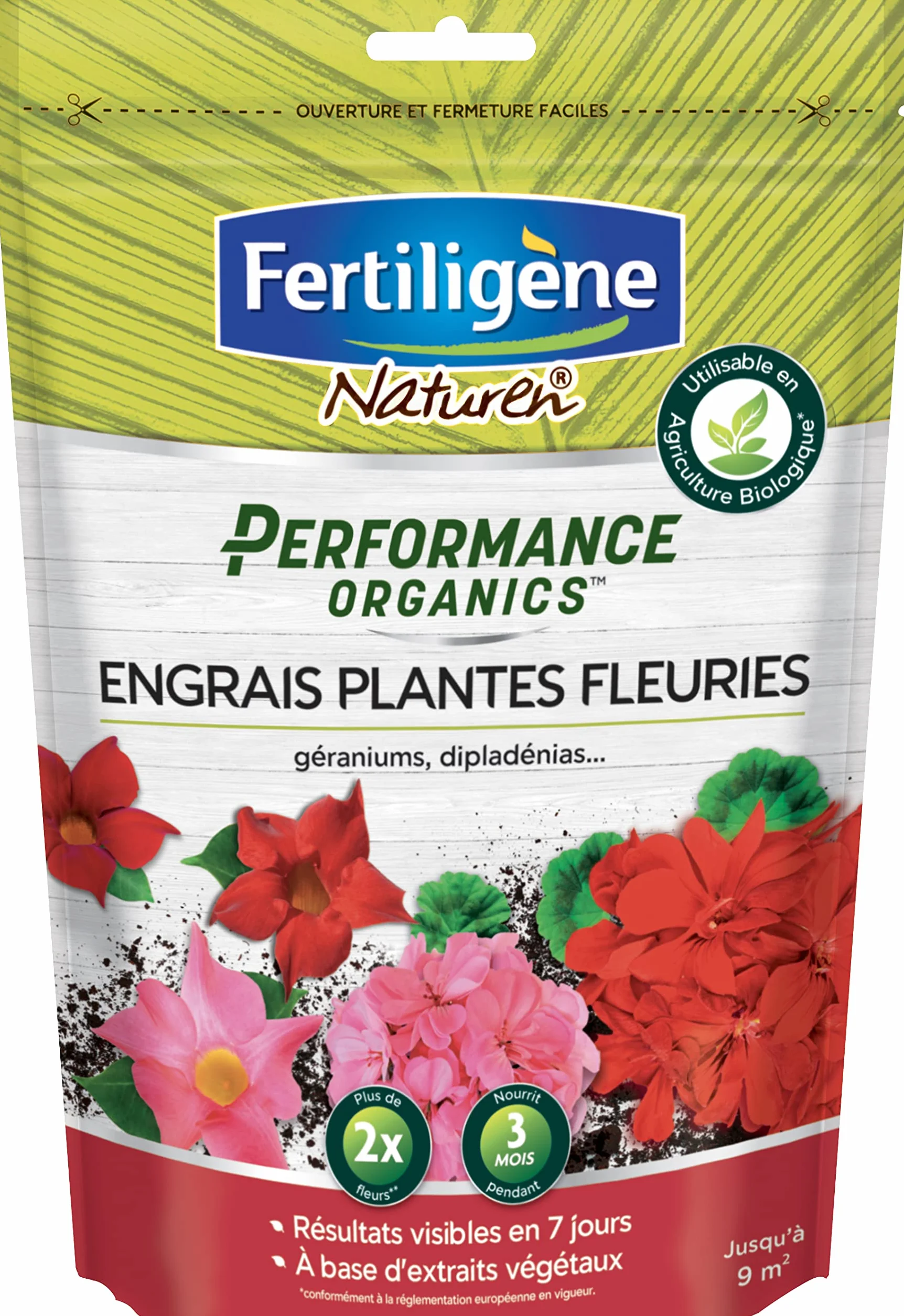FERTILIGENE NATUREN POEFLE7 Engrais Granulés Performance Organics Plantes Fleuries 700 g Pour 9m²