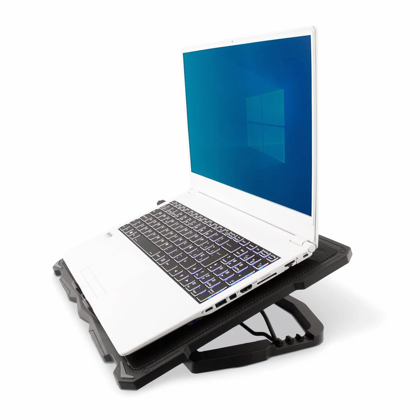 CoolBox Base de Refroidissement Portable 17,3" 5 Ventilateurs Silencieux LED Régulateur de Vitesse Support Réglable 4 Positions USB Noir