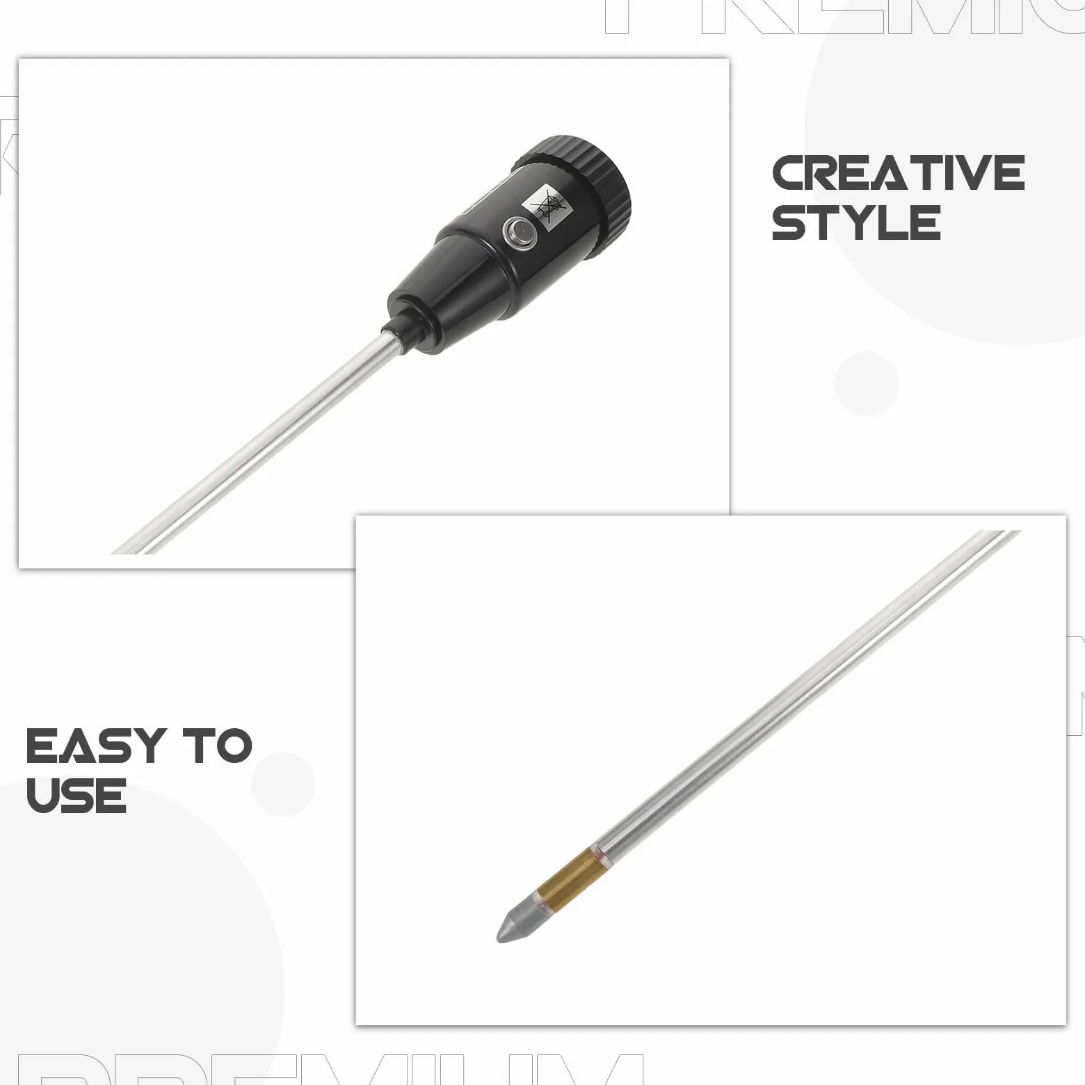Testeur de Sol 2-en-1 Ph et Humidité avec Sonde de 30cm, Construction Robuste en Cuivre et Aluminium, Design Portable pour Jardin Extérieur et Plantes D'intérieur