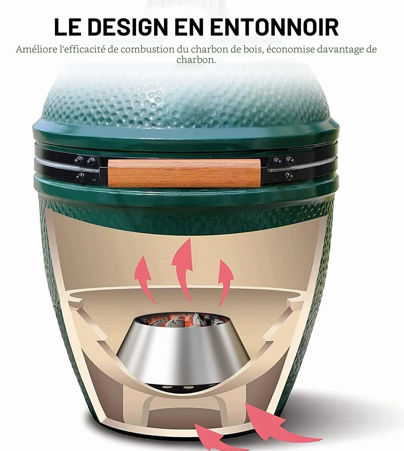 Onlyfire Panier à Charbon INOX pour Weber Kamado Joe Big Green Egg Char-Basket Vortex 57 67 cm Barbecue Fumoir