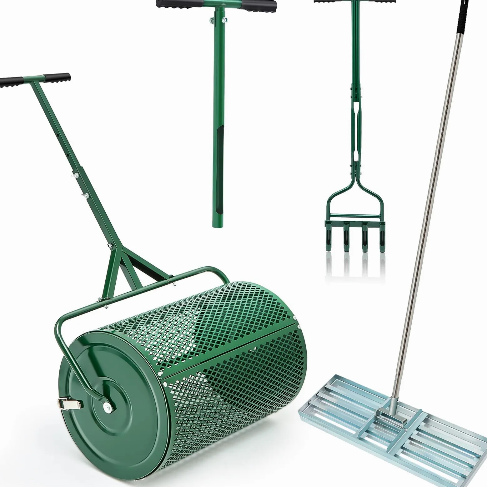 Outils de Jardin 4 pièces épandeur de Compost et de Mousse de Tourbe Ensemble d'entretien de la pelouse, épandeur de Compost 15,7 x 24, pour l'entretien de la pelouse et du Jardin