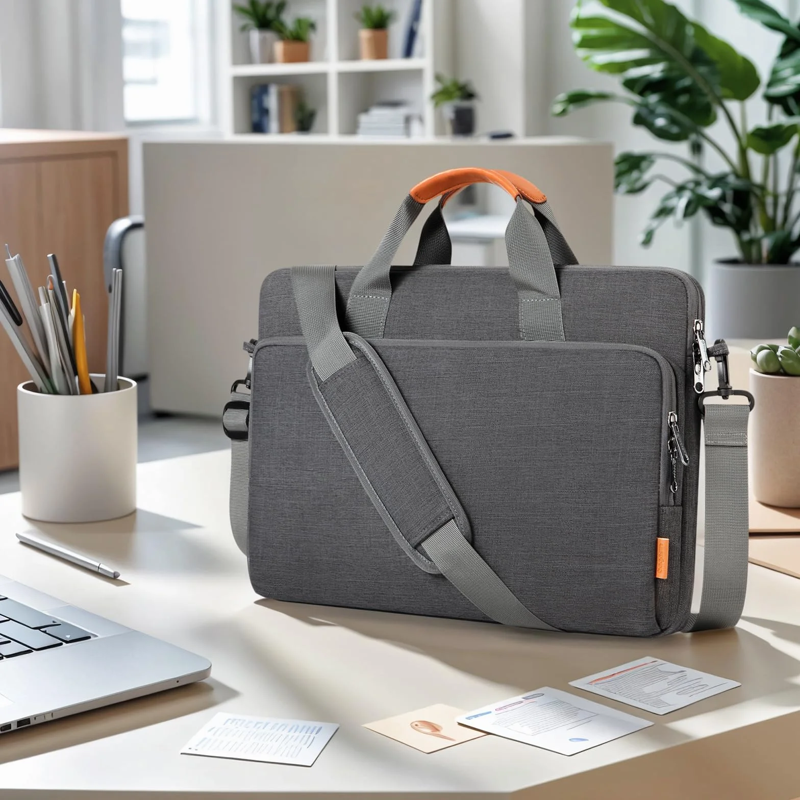 Sacoche Ordinateur Portable 15.6 Pouces Mallette Sac PC Tablette Imperméable Léger Robuste pour Affaires École