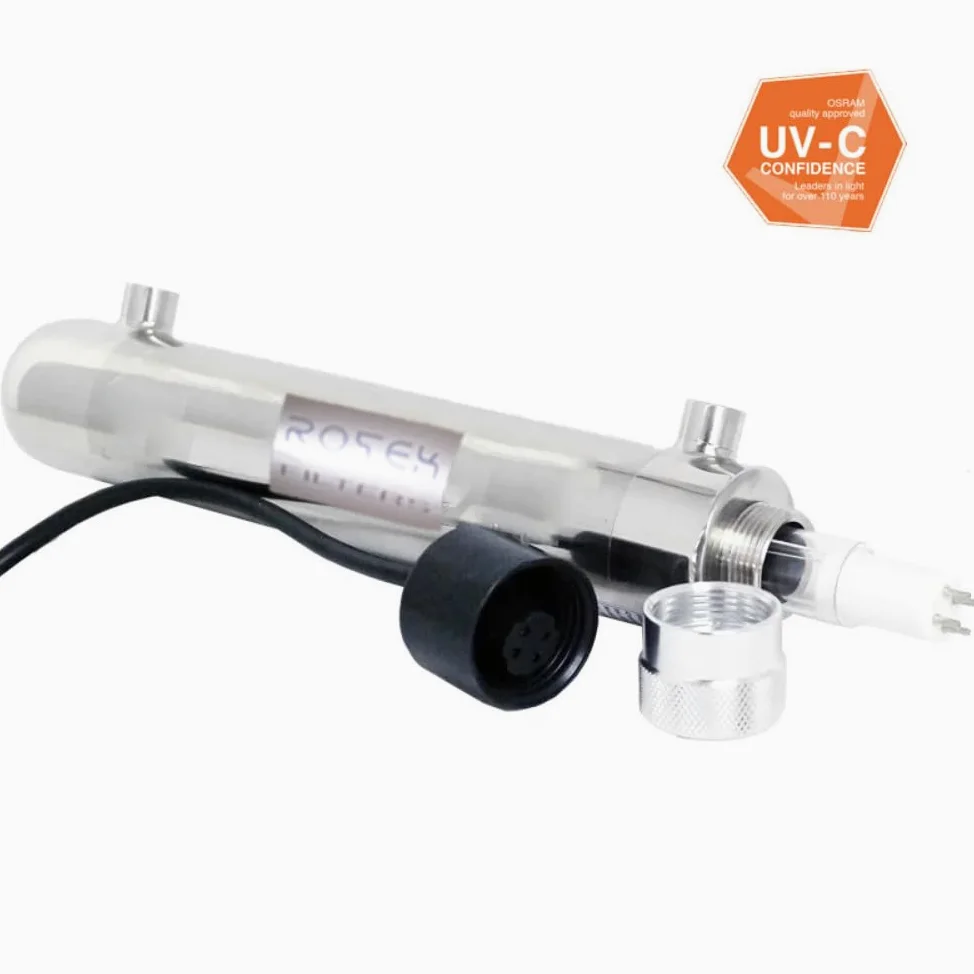 1 GPM 12W stérilisateur UV Ultraviolet désinfection de l'eau en Acier Inoxydable 304 ROTEK