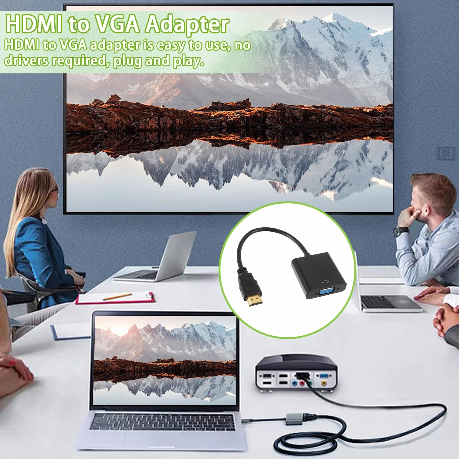 Adaptateur HDMI vers VGA mâle vers Femelle Convertisseur Numérique Analogique