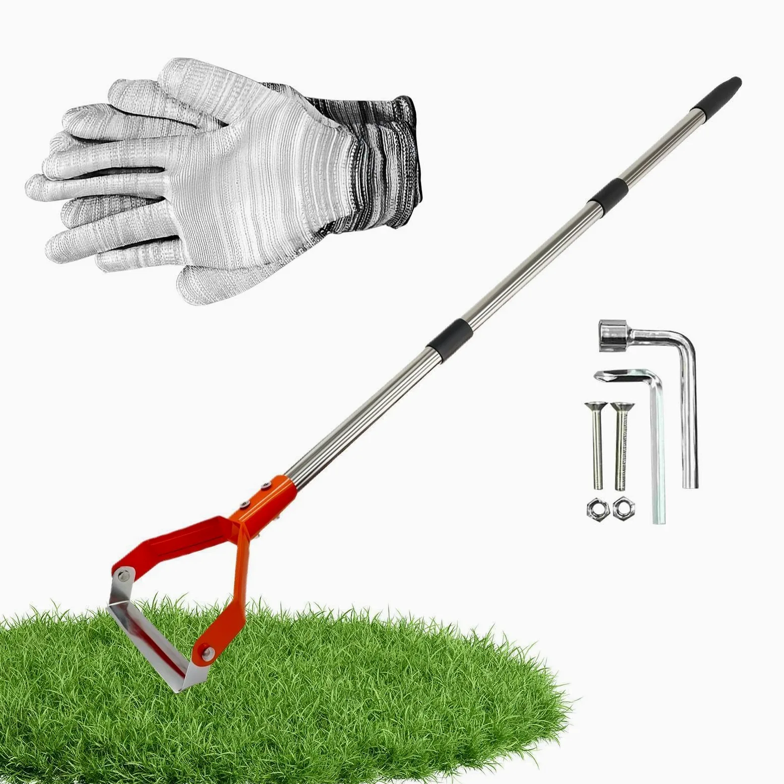 Sarcloir à Étrier Manche Long Pelle Ronde Robuste | À Étrier Pour Le Désherbage Du Jardin Pour Creuser Tranchée Détasser Sarcler Bordures Ferme Pelouse Arrière-cour