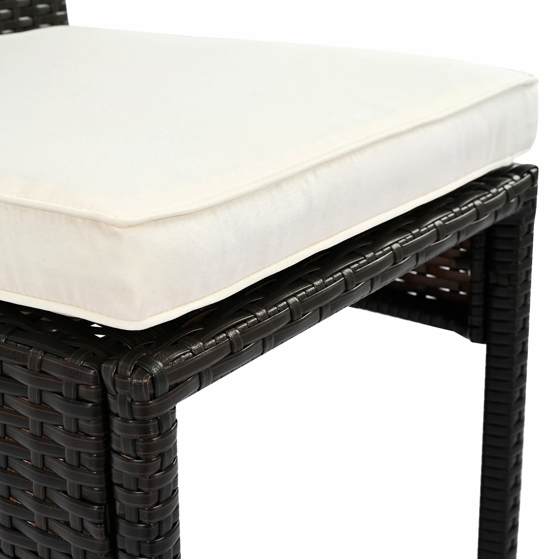 Merax Ensemble bar jardin 7 pièces 6 tabourets hautes polyrotin noir marron foncé