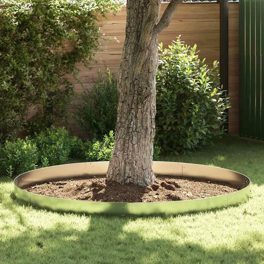 Lot de 5 bordures de pelouse en acier galvanisé - 100 x 14 cm - Bordure de parterre flexible - Bordure de jardin en métal argenté