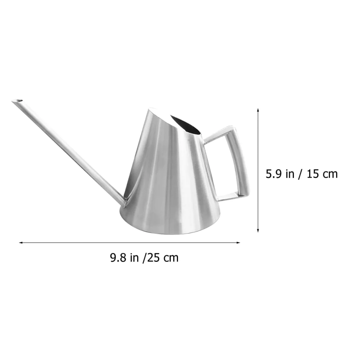 Abaodam Arrosoir en Acier Inoxydable 900 ML pour Jardin D'intérieur et Extérieur, Arrosoir à Long Bec Vintage en Métal, Outil D’arrosage Pratique et Solide pour Plantes et Fleurs